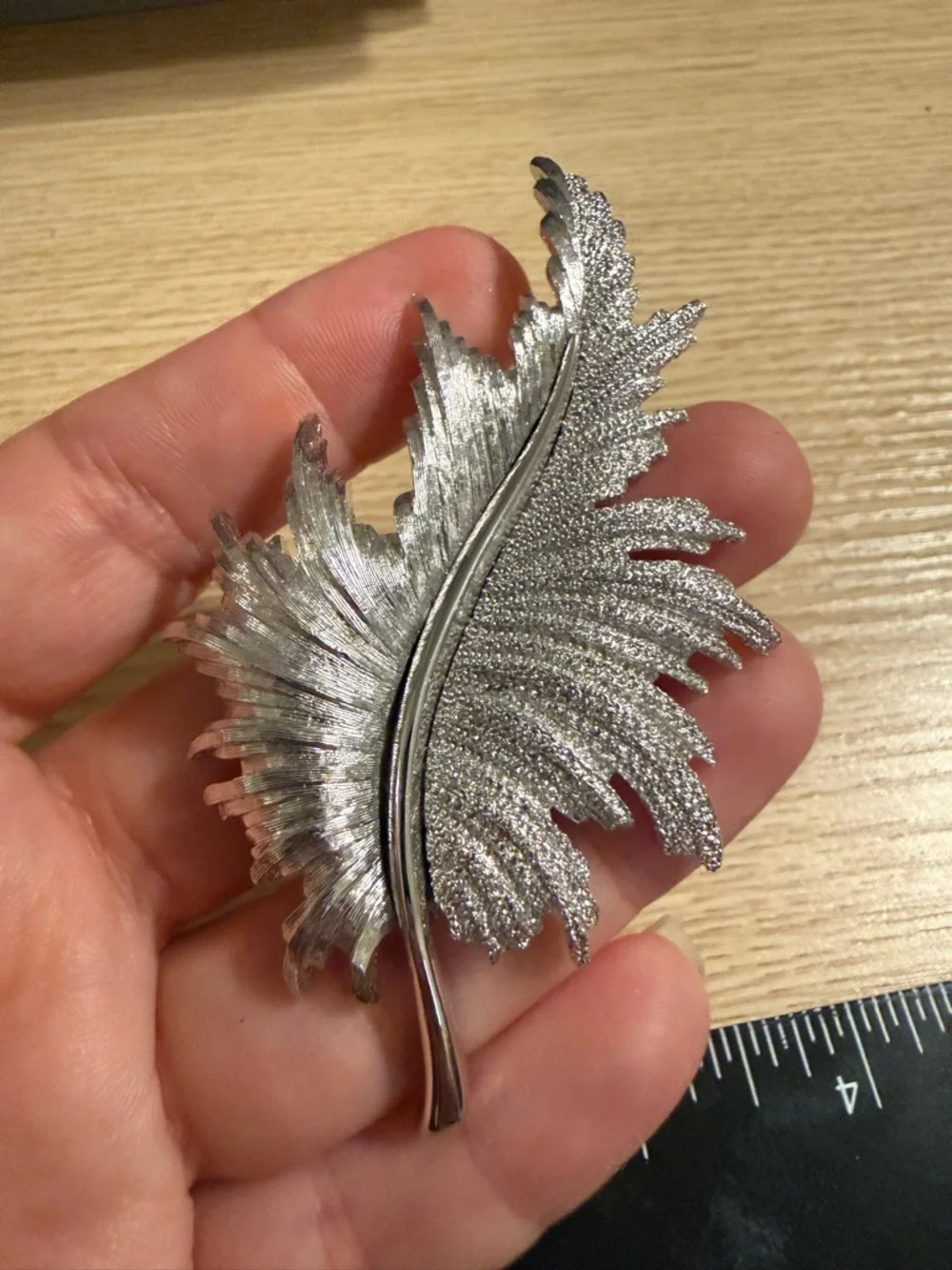 Monet Silver-Tone Feather Pin‎ Brooch